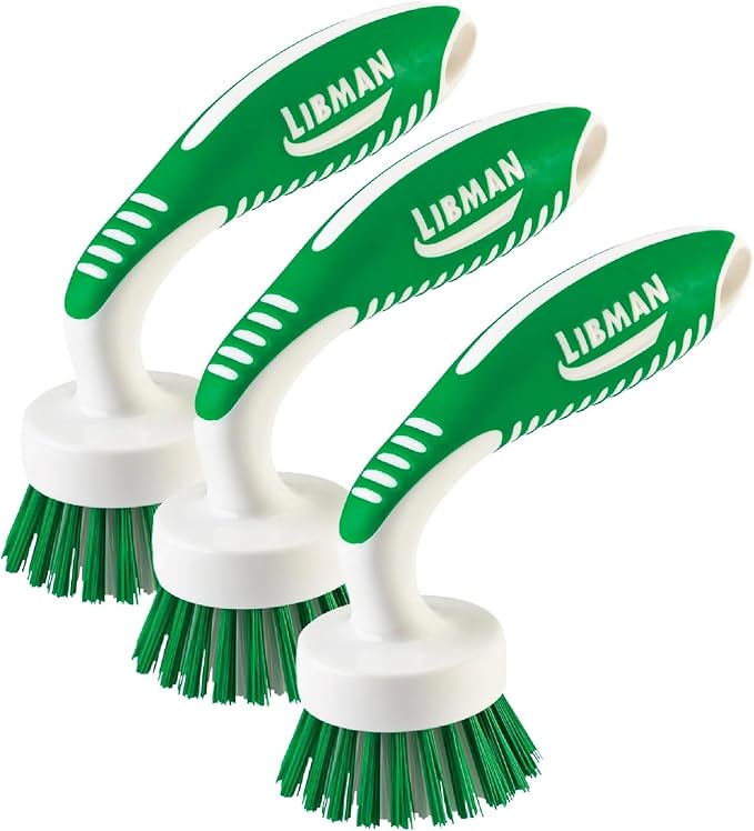 Libman Curved Kitchen Brush, Cleaning Scrub Brushes, Ergonomic Dish Scrubber by Tribello
