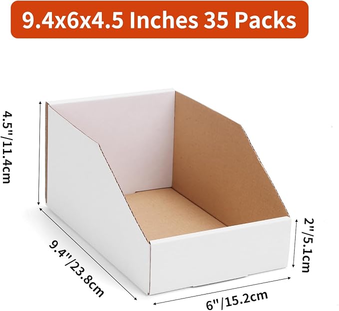 ZBEIVAN Cardboard Storage Bins Boxes 35 Packs 9.4x6x4.5 Inches, Easy Assembly - Image 2
