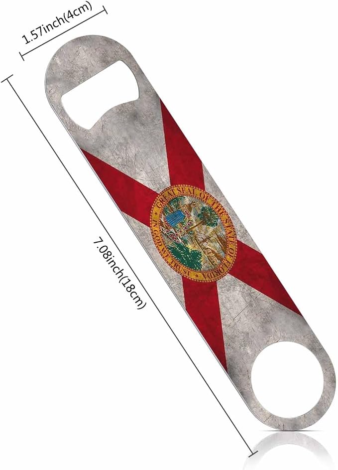 Florida State Flag Stainless Steel Bottle Opener Dirty Florida 3D Waving Flag - Image 2