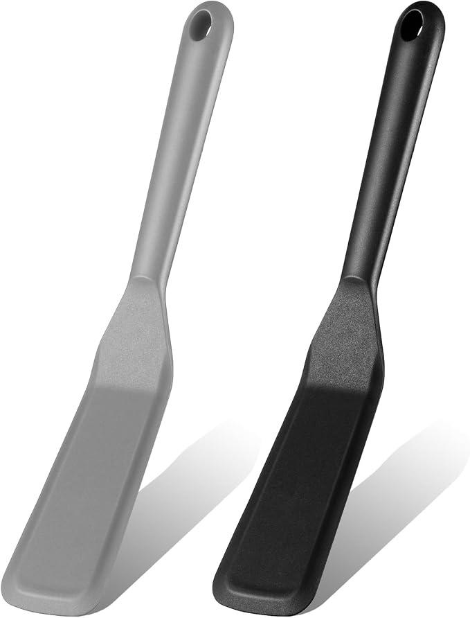 Zopeal 2 Pieces Crepe Spatula Silicone Narrow Skinny Flipper Long Heat by Zopeal
