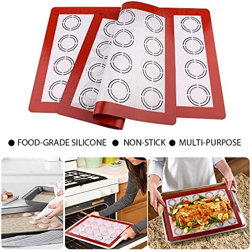 LotFancy Silicone Baking Mat, 2 Pack Non Stick Macaron Baking Liner