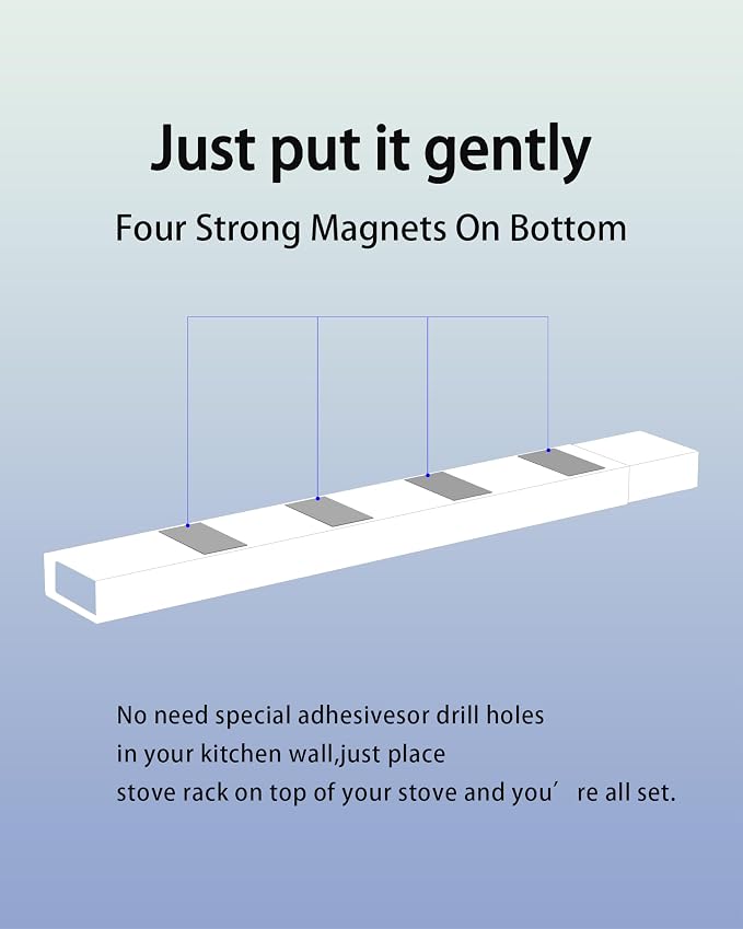 SZJHXIN 4X Strong Magnetic Stove Top Shelf, Adjustable 15-30 Inches, Fits - Image 5