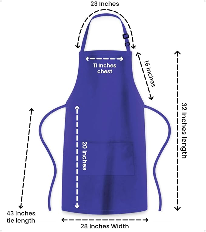 Adjustable Bib Apron 100% Polyester Kitchen Aprons Waterdrop Resistant Aprons - Image 7