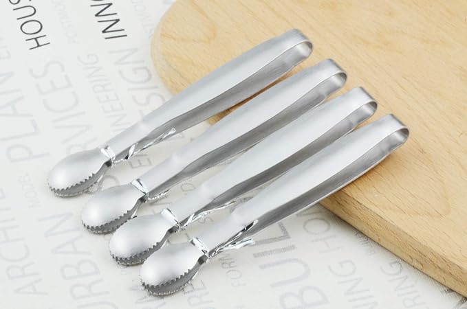 HINMAY 5" Mini Serving Tongs Set, Tiny Stainless Steel Small Tongs - Image 4