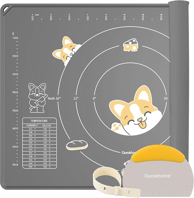 Ourokhome Silicone Baking Mat Sheet and Pastry Dough Cutter, 0.5 Inch Thick 28" by Ourokhome