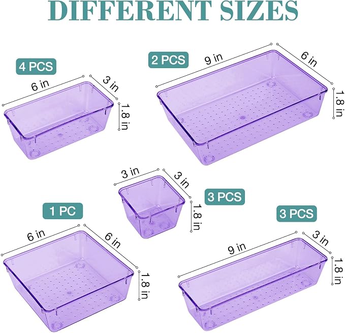 StorMiracle 13 PCS Drawer Organizer Set, 5 Varied Size Bathroom and kitchen - Image 2