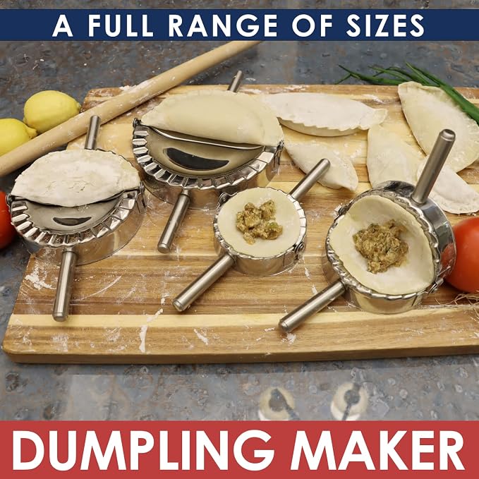 KAYCROWN 4.75 Inch Empanada Press, Stainless Steel Dumpling Maker Dough Cutter - Image 8