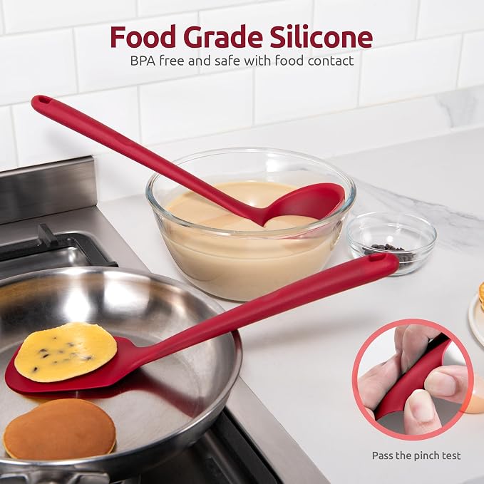Silicone Kitchen Cooking Utensil Set: U-Taste High Heat Resistant 13.6in Long - Image 3