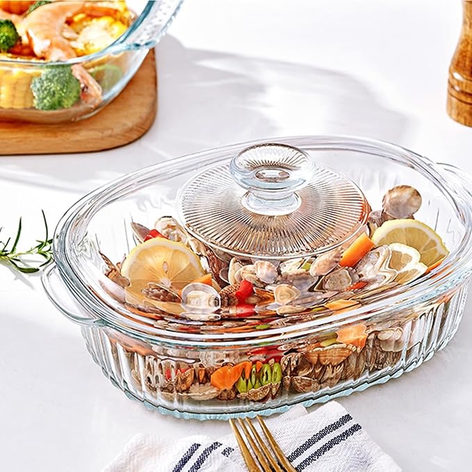 M MCIRCO 4-Piece Glass Casserole Baking Dish, 1.9 Qt and 3 Qt - Image 5