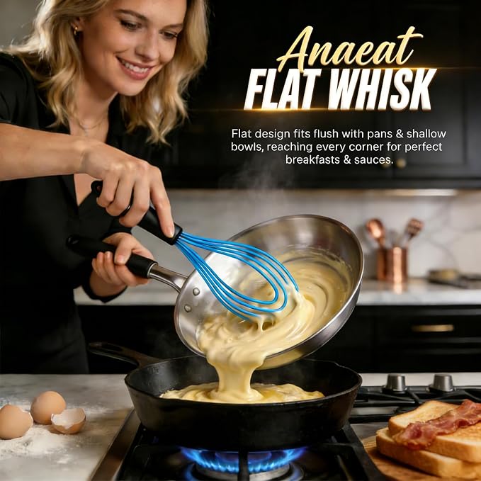 Anaeat Silicone Kitchen Whisk Set of 4, Milk and Egg Beater Blender - Image 5