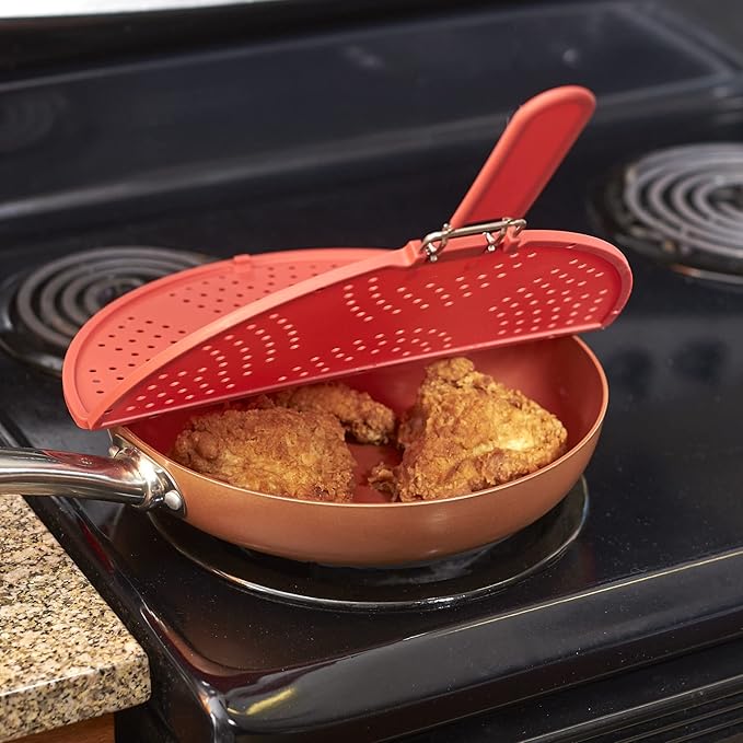 Splatter Screen for Frying Pan Foldable Grease Splatter Guard Silicone Splatter - Image 3