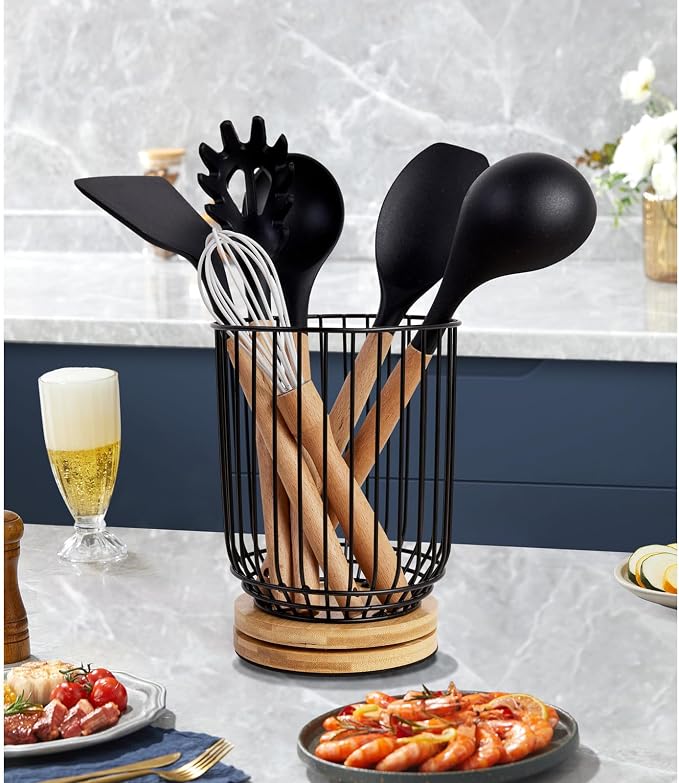 WDT Tool Utensil holder for Kitchen Counter，Large Utensils Holder For Farmhouse - Image 5