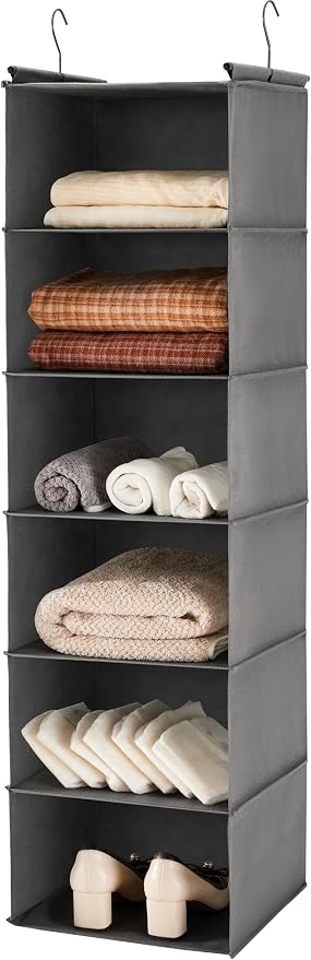 MAX Houser 6 Tier Shelf Hanging Closet Organizer, Closet Hanging Shelf by MAXHouser