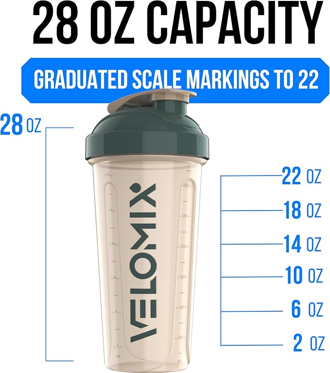 VELOMIX -2 Pack- 28 oz Protein Shaker Bottles - Image 4