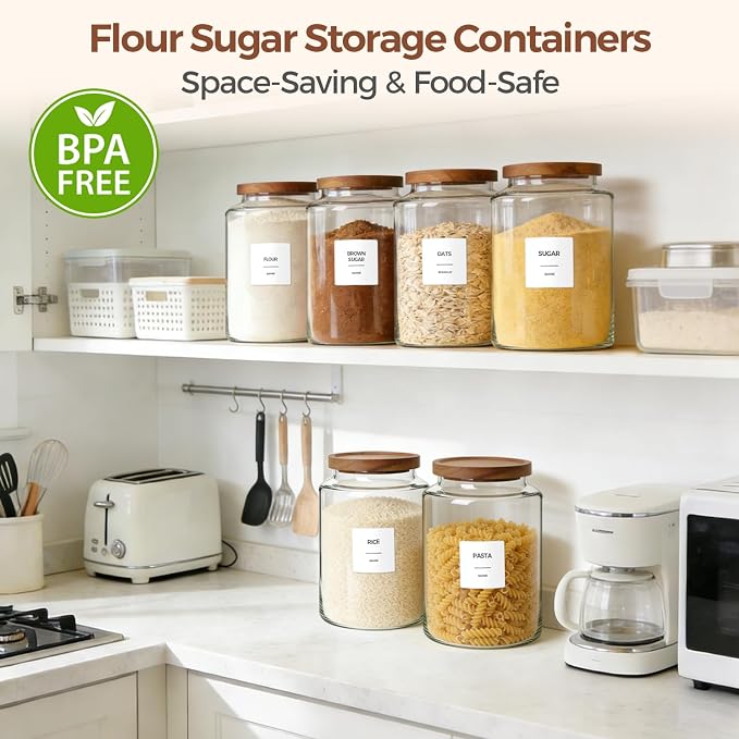 ComSaf 2Pcs Wide-Mouth Flour Sugar Storage Containers - Image 4