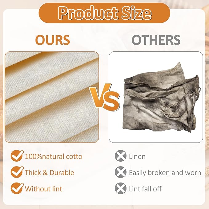 Ninsula 4PCS Tea Towels for Baking Sourdough, 14x18.8 Inch Reusable Thick Bread - Image 3