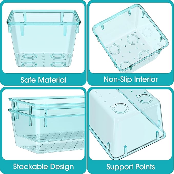 StorMiracle 28 PCS Clear Plastic Drawer Organizers Set, 4 Size Desk Drawer - Image 3