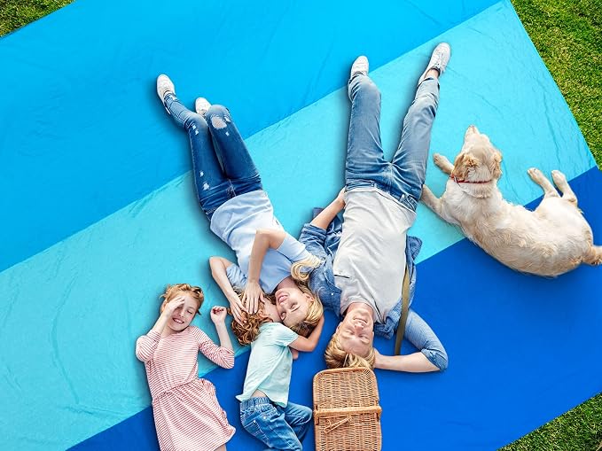 WIWIGO Beach Blanket Waterproof Sandproof Beach Mat 79" X 83"/10'x9'for 2-8 - Image 6