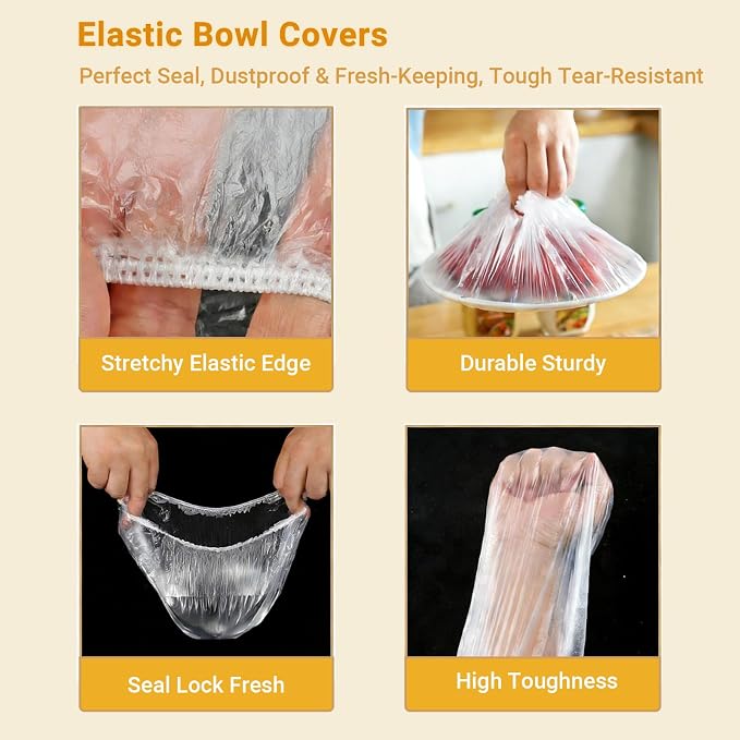 100Pcs Extra Large Plastic Bowl Covers Fits 6-13 Inch Bowls, Elastic Reusable - Image 7