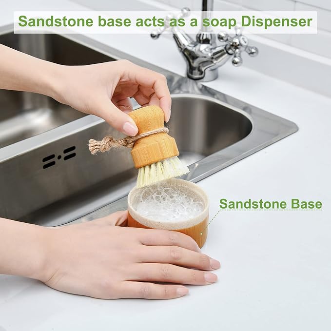 SUBEKYU Bamboo Dish Brush Set - Image 4