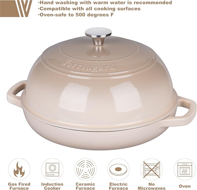 VORRINGARD Enameled Cast Iron Dutch Oven Pot - Image 3