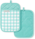 KitchenAid Gingham Pot Holder 2-Pack Set, Aqua Sky by KitchenAid