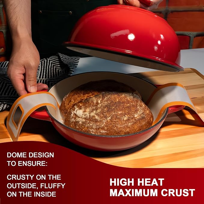 AHJ 6QT Dutch Oven For Bread Baking, Enameled Cast Iron Dutch Oven Pot - Image 5
