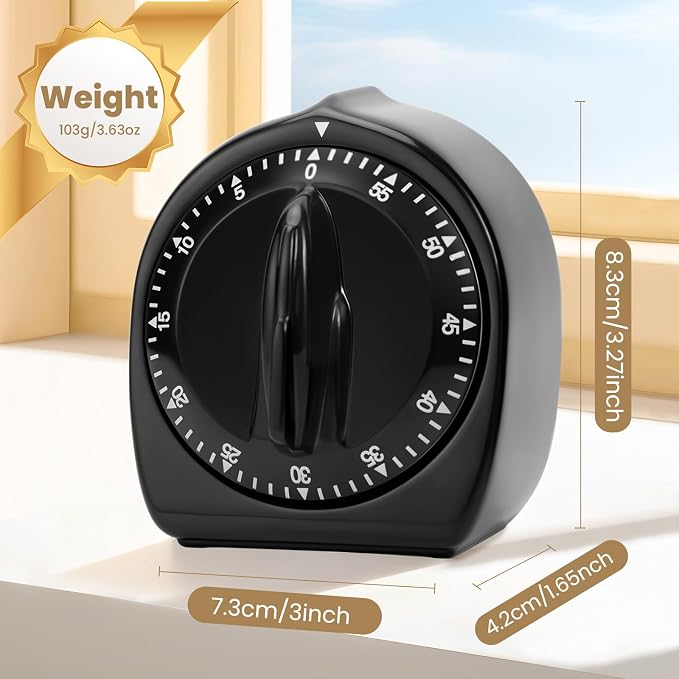 Kitchen Timers for Cooking, 60 Minute Wind Up - Image 2