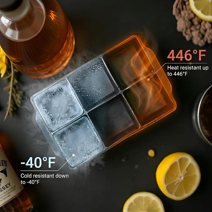KitchFort Large Silicone Ice Cube Tray, Easy Release 2" Big Ice Cubes - Image 7