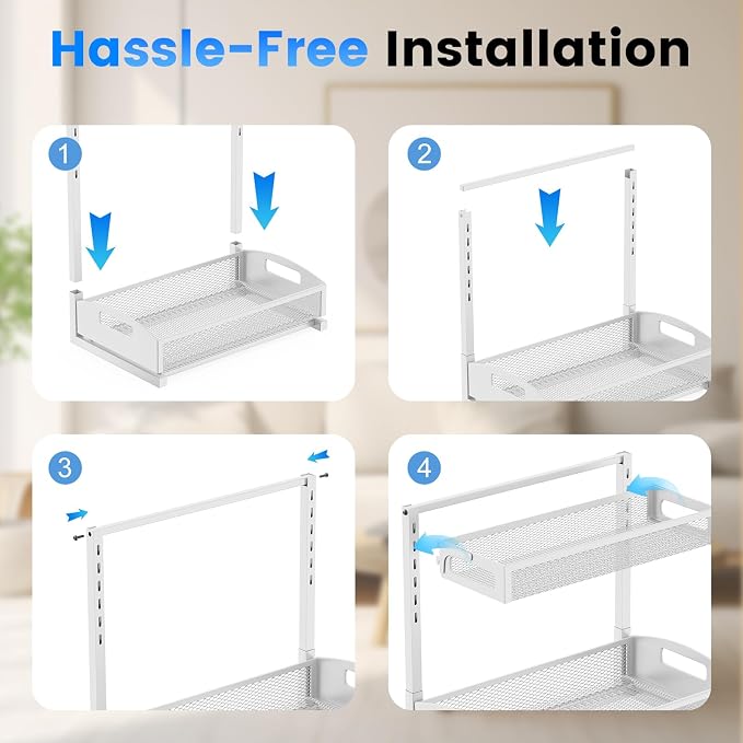Petiza Metal Under Sink Organizer, Pull Out Cabinet Organizer Rack - Image 9