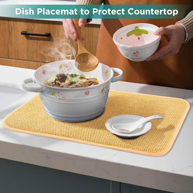 GeeRic Microfiber Dish Drying Mat, Super Absorbent Kitchen Dish Drying Pad - Image 6