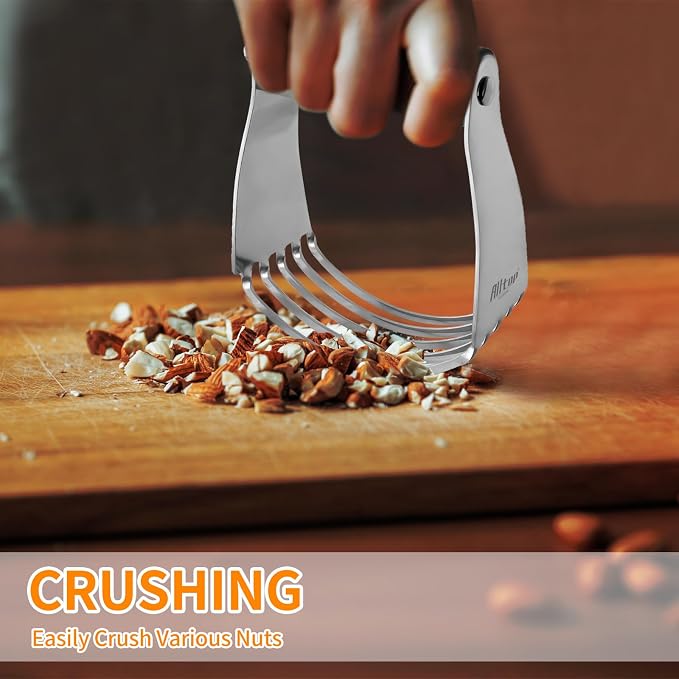 ALLTOP Stainless Steel Bench Scraper and Pastry Blender Cutter Set, Efficient - Image 3