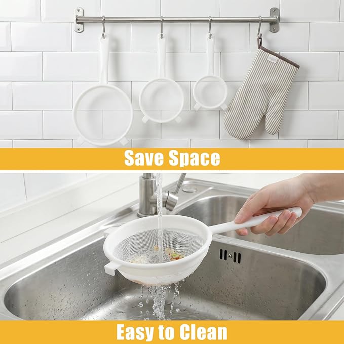 3PCS Plastic Nylon Strainer Set, 3 Sizes Ultra Fine Mesh Strainer - Image 5