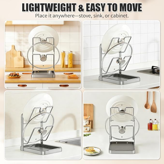 304 Stainless Steel Pot Lid Holder While Cooking, Pot Lid Organizer Rack - Image 6