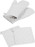 Oven Mitt & Pot Holder 100% Cotton Set of Heat Resistant Oven Gloves & Hot Pads by SoftopiaCotton