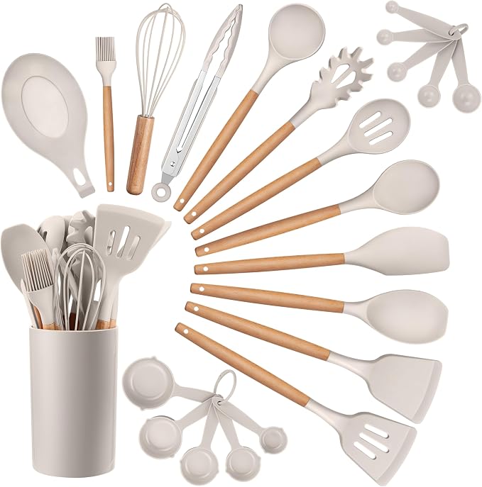 HaWare Kitchen Cooking Utensils Set, 23-Piece Silicone Kitchen Utensils Spatula by HaWare