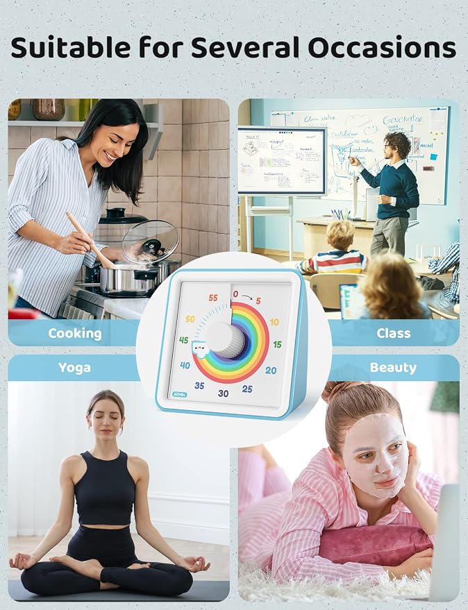 LIORQUE 60 Minute Visual Timer for Kids, Visual Countdown Timer for Classroom - Image 7