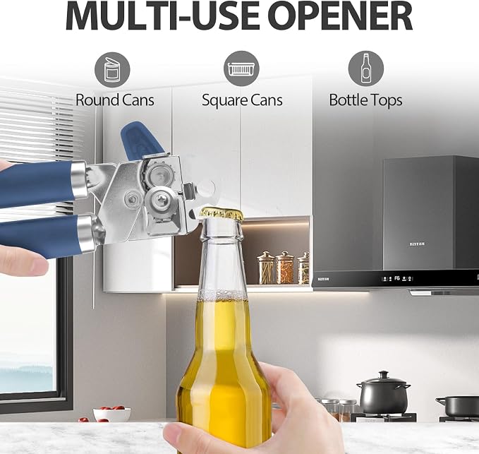 Safring Can Opener Manual, Heavy Duty Handheld Strong Can Opener - Image 5