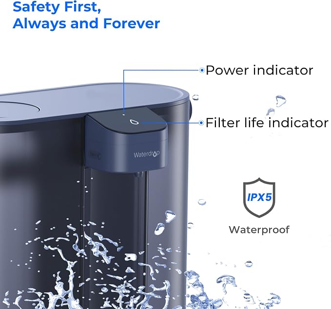 Waterdrop ED02B Compact Electric Water Filter Pitcher, 200-Gallon Rechargeable - Image 9