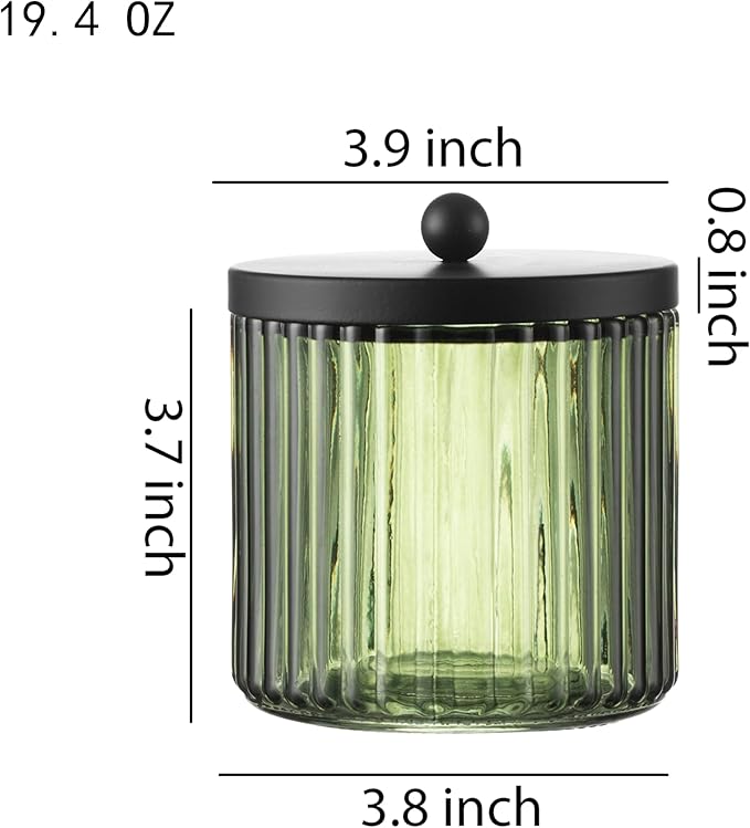 KMwares 2-Pack Glass Qtip Holder Dispenser Set - Image 3