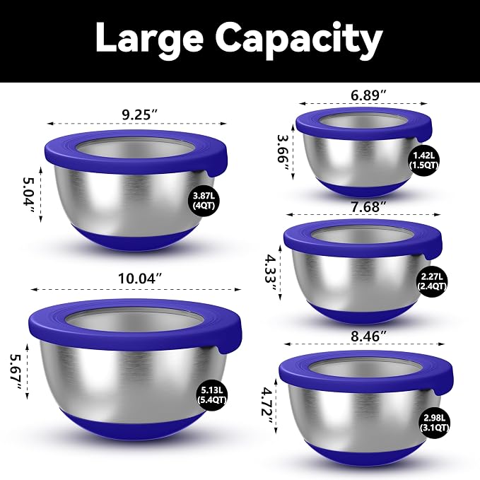 KITEISCAT Stainless Steel Mixing Bowls - Image 2