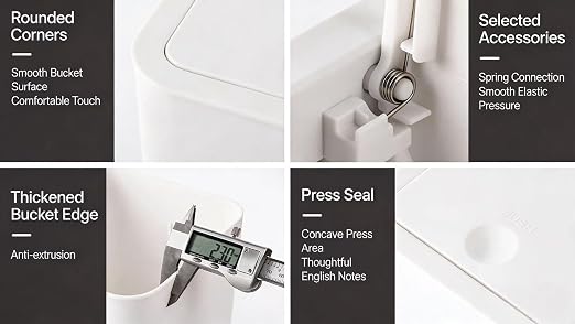 Compact Push-in Trash Can with Lid - Image 9