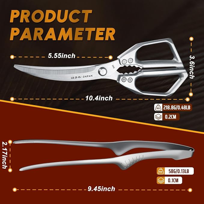 HUUSK Kitchen Scissors and Cooking Tong Set - Image 4