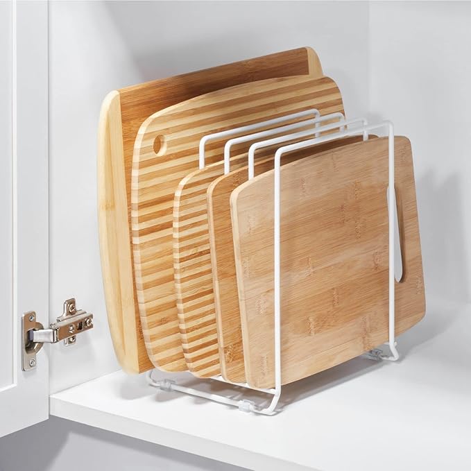 mDesign X-Large Steel Storage Tray Organizer Rack - Image 2