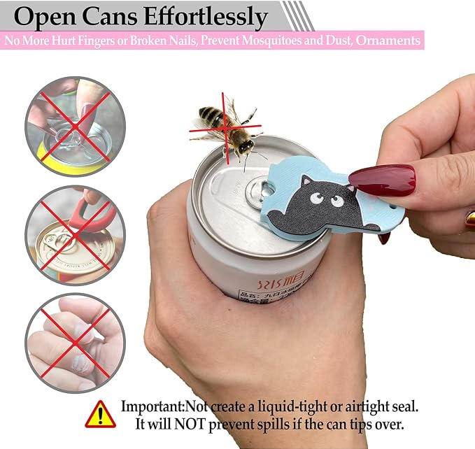 Soda Can Tab Opener Mini Soda Can Cover Easy Tab Opener and Drink Protector - Image 3
