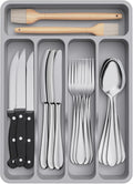 Lifewit Silverware Drawer Organizer Tray, Plastic Cutlery Storage by Lifewit