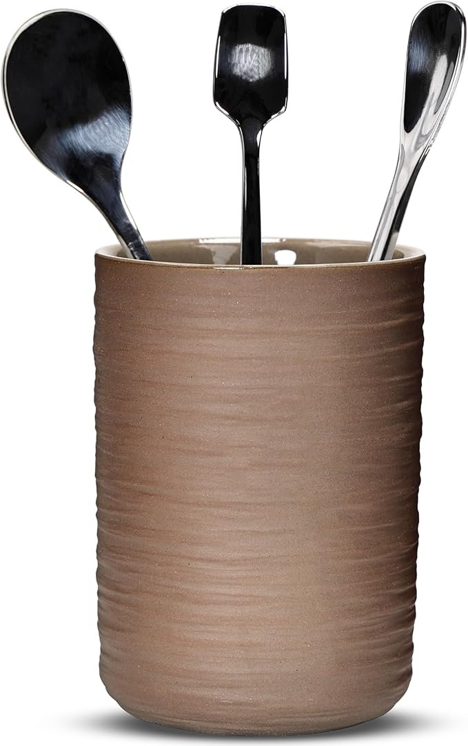 Ceramic Spoon Holder for Coffee Bar, Upright Tea Spoon Holder Cup, Coffee by U-TIMES