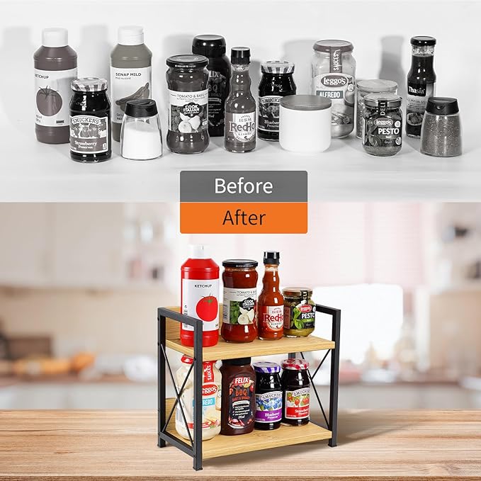 Giikin Countertop Shelf Organizer, 2 Tier Kitchen Spice Rack Organizer - Image 6