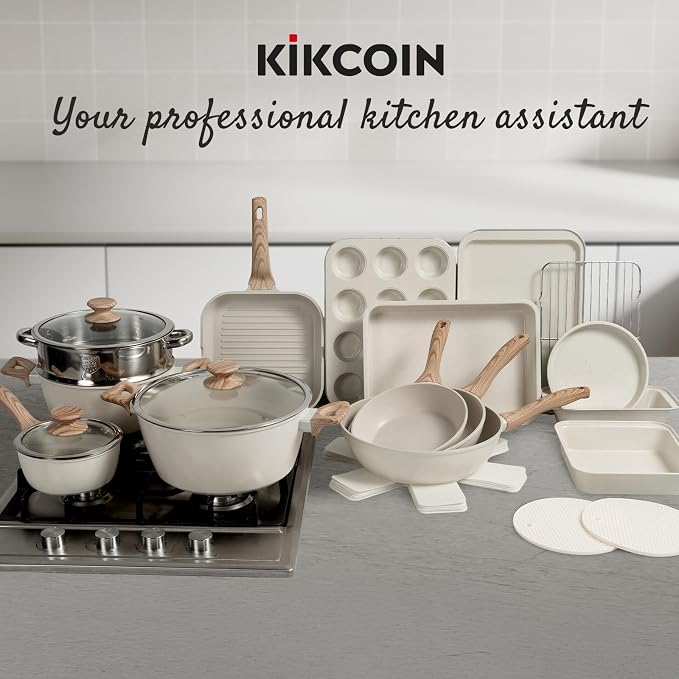 Kikcoin Pots and Pans Set Non Stick 31 Piece Kitchen Nonstick Cooking Cookware - Image 7
