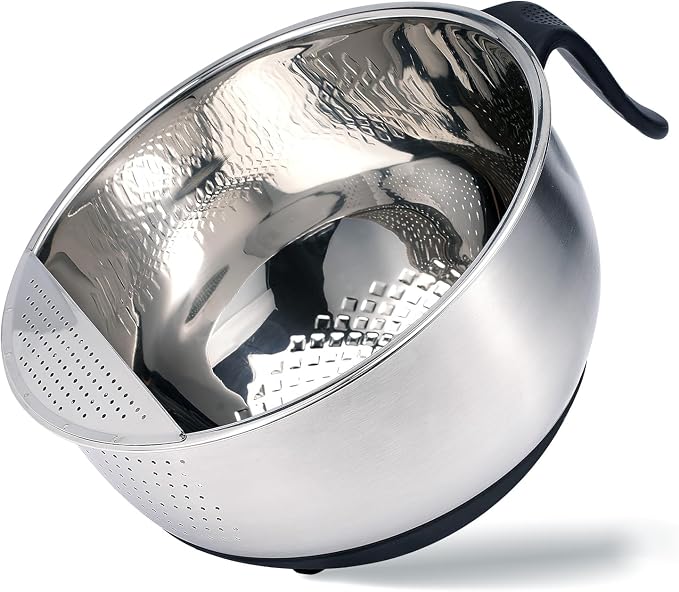 Rice Washer Strainer Bowl Quinoa Washing Bowl whit Handle Stainless Steel by DOPMEPLifeHouse